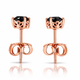 1.00 Carat Black Diamond Stud Earrings 14K Rose Gold Certified Handmade