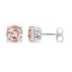 1.00 Carat Morganite Stud Earrings 14K White Gold Gallery Design Handmade Certified 