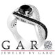 Platinum Black & White Diamonds Twisted Engagement Ring 1.52 Carat Unique Certified Handmade 