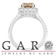 Platinum Brown Champagne Diamond Engagement Ring 1.58 Carat Halo Certified Handmade

