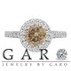 Platinum Fancy Brown Champagne Diamond Engagement Ring 1.58 Carat Halo Certified Handmade

