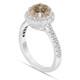 Platinum Brown Champagne Diamond Engagement Ring 1.58 Carat Halo Certified Handmade

