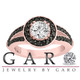 Diamond Halo Engagement Ring 1.56 Carat 14K Rose Gold Unique GIA Certified Handmade Diamond Halo Engagement Ring 1.56 Carat 14K Rose Gold Unique GIA Certified Handmade