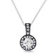Diamond Halo Pendant Necklace 1.23 Carat GIA Certified 14K Black Gold Vintage Style Handmade
