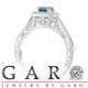 Platinum Fancy Blue Diamond Engagement Ring 1.16 Carat Vintage Antique Style Hand Engraved Halo Pave