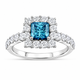 Unique Blue Diamond Engagement Ring 2.24 Carat Princess Cut Platinum Handmade Certified