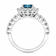 2.24 Carat Princess Cut Blue Diamond Engagement Ring 14K White Gold Handmade