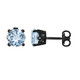 Aquamarine Stud Earrings 1.70 Carat 14K Black Gold Vintage Style Handmade Gallery Designs Birthstone
