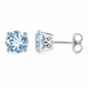 Platinum Aquamarine Stud Earrings 1.70 Carat Gallery Designs Birthstone Handmade 