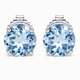 Platinum 3.20 Carat Aquamarine Stud Earrings Handmade Genuine March Birthstone Fine Jewelry