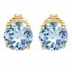 4 Carat Aquamarine Stud Earrings 14K White Gold or Yellow Gold Natural March Birthstone Handmade Certified 