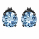 4 Carat Aquamarine Stud Earrings 14K Black Gold Vintage Style Handmade Certified