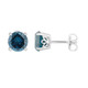 Blue Diamond Stud Earrings 2.00 Carat 14K White Gold Gallery Design Handmade Certified
