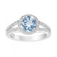 Aquamarine Engagement Ring 14K White Gold 2.12 Carat Handmade Halo Pave Birthstone Certified



