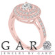 Natural Diamond Double Halo Engagement Ring 1.04 Carat 14K Rose Gold GIA Certified Handmade
