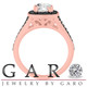 Natural White And Black Diamonds Halo Engagement Ring GIA Certified 1.57 Carat 14K Rose Gold Unique Handmade