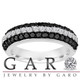  Black & White Diamonds Wedding Band 14k White Gold Half Eternity 3 Rows Pave Unique 0.84 Carat