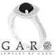Black Diamond Halo Engagement Ring 1.30 Carat 14K White Gold Certified Handmade