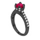 Ruby Engagement Ring 14K Black Gold Vintage Style 0.85 Carat Unique Handmade Certified