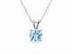 Aquamarine Solitaire Pendant Necklace 14K White Gold, Rose Gold Or Yellow Gold 1.00 Carat Handmade Certified 