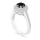 Platinum Fancy Black Diamond Engagement Ring Double Halo 1.66 Carat Pave Certified Unique