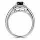 Platinum Black Diamond Halo Engagement Ring 1.41 Carat Unique Certified Handmade