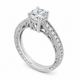0.50 Carat Natural Diamond Engagement Ring 14K White Gold Certified Handmade
