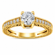 Natural Diamond Engagement Ring Unique Scroll Vintage Style 0.75 Carat GIA Certified 14K Yellow Gold White Gold Rose Gold Handmade