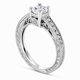 Natural Diamond Engagement Ring Unique Scroll Vintage Style 0.75 Carat GIA Certified 14K Yellow Gold White Gold Rose Gold Handmade
