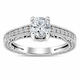 Natural Diamond Engagement Ring Unique Scroll Vintage Style 0.75 Carat GIA Certified 14K Yellow Gold White Gold Rose Gold Handmade