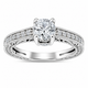 Natural Diamond Engagement Ring Unique Scroll Vintage Style 0.75 Carat GIA Certified 14K Yellow Gold White Gold Rose Gold Handmade