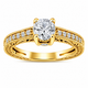 Natural Diamond Engagement Ring Unique Scroll Vintage Style 0.75 Carat GIA Certified 14K Yellow Gold White Gold Rose Gold Handmade