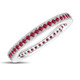 Ruby Eternity Wedding Band, Eternity Ring, Anniversary Ring Stackable Ring 14k White Gold 0.50 Carat Pave Milgrain Handmade
