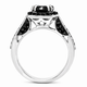 Platinum Black Diamond Halo Engagement Ring 1.92 Carat Handmade Certified