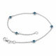 Blue Diamond By The Yard Bracelet, Station Bracelet 0.25 Carat 14K White Gold, Rose Gold Or Yellow Gold Handmade