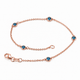 Blue Diamond Station Bracelet 0.25 Carat 14K White Gold, Rose Gold Or Yellow Gold Handmade