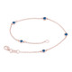 Blue Diamond By The Yard Bracelet 0.25 Carat 14k Rose Gold Handmade
