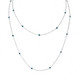 Blue Diamond Station Necklace – 1.45 Carat 36 Inch Long Chain 14K White Gold Handmade
