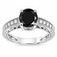 Natural Black Diamond Engagement Ring 2.16 Carat Vintage Filigree Unique Heart Design Handmade Certified 14K White Gold Yellow Gold Rose Gold