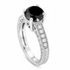 Natural Black Diamond Engagement Ring 2.16 Carat Vintage Filigree Unique Heart Design Handmade Certified 14K White Gold Yellow Gold Rose Gold