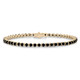 Natural Black Diamonds 3 Prong Martini Tennis Bracelet 4.60 Carat 14K Yellow Gold Handmade