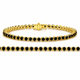 Black Diamond Tennis Bracelet 4.60 Carat 14K Yellow Gold 3 Prong Martini Set Handmade