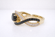 Black Diamond Twisted Engagement Ring 1.52 Carat 14K Yellow Gold Certified Handmade