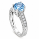 Aquamarine and Diamond Filigree Engagement Ring 1.50 Carat Unique Heart Design 14K White Gold, Yellow Gold Or Rose Gold Handmade