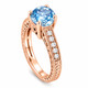Aquamarine and Diamond Filigree Engagement Ring 1.50 Carat Unique Heart Design 14K White Gold, Yellow Gold Or Rose Gold Handmade