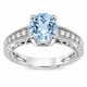 Platinum Aquamarine and Diamond Filigree Engagement Ring 1.50 Carat Heart Design Handmade