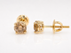 1.02 Carat Fancy Champagne Brown Diamond Stud Earrings 14K Yellow Gold Handmade