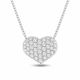 1.00 Carat Platinum Diamond Heart Love Pendant Necklace Pave Set Handmade