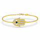 Hamsa Diamond Bracelet 0.32 Carat Unique 14K White Gold, 14K Yellow Gold or 14K Rose Gold Handmade Micro Pave