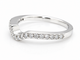 Platinum Diamond Matching Curve Wedding Band, Anniversary Band, Handmade 0.19 Carat